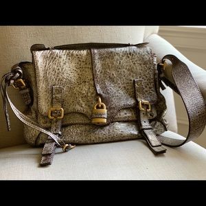 Chloe Messenger Shoulder Bag Metallic Pewter